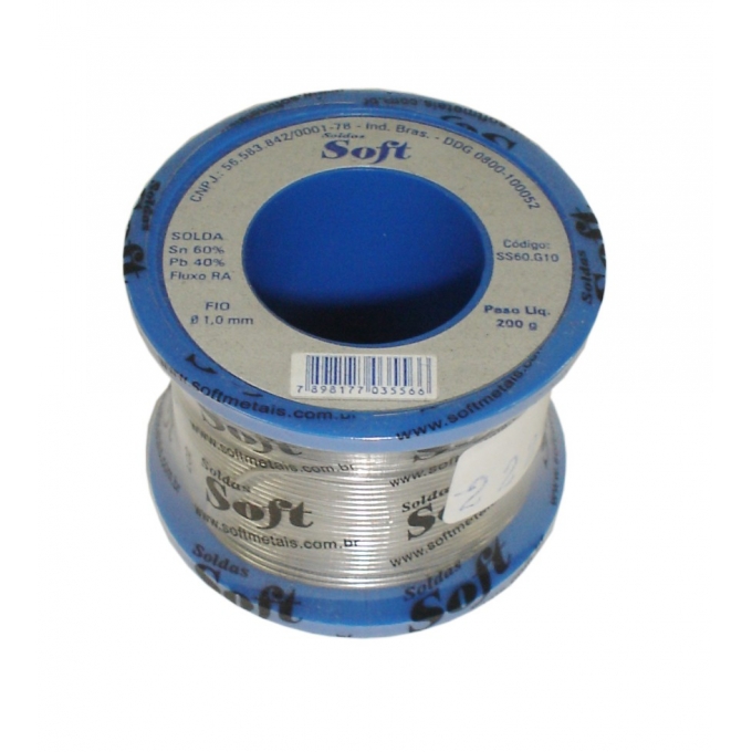 SOFT - SOLDA 1,0MM 60 X 40 C/RES.ROLO 200G-