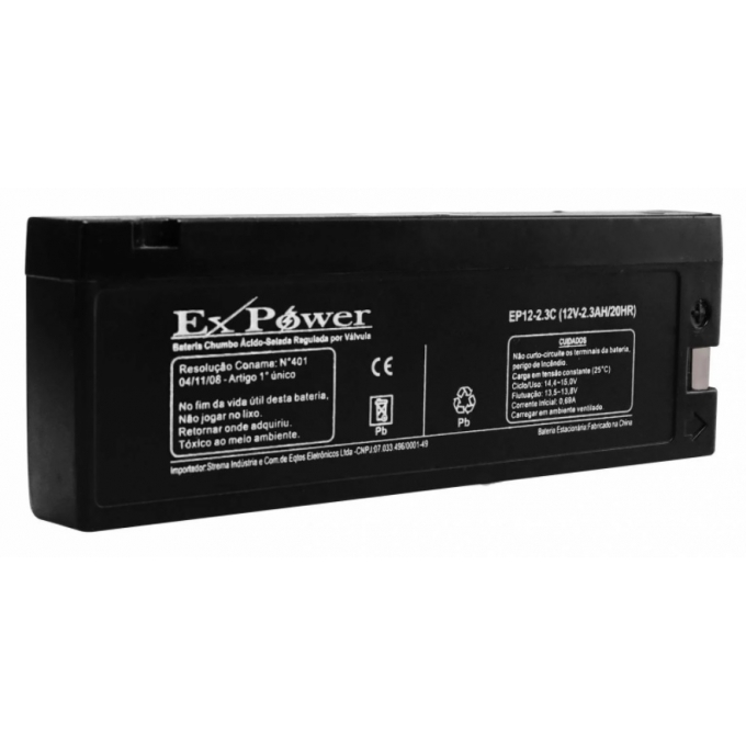 BATERIA SELADA 12V -   2,3AH - TR BP 88 - UP 1223C - TERM LATERAL