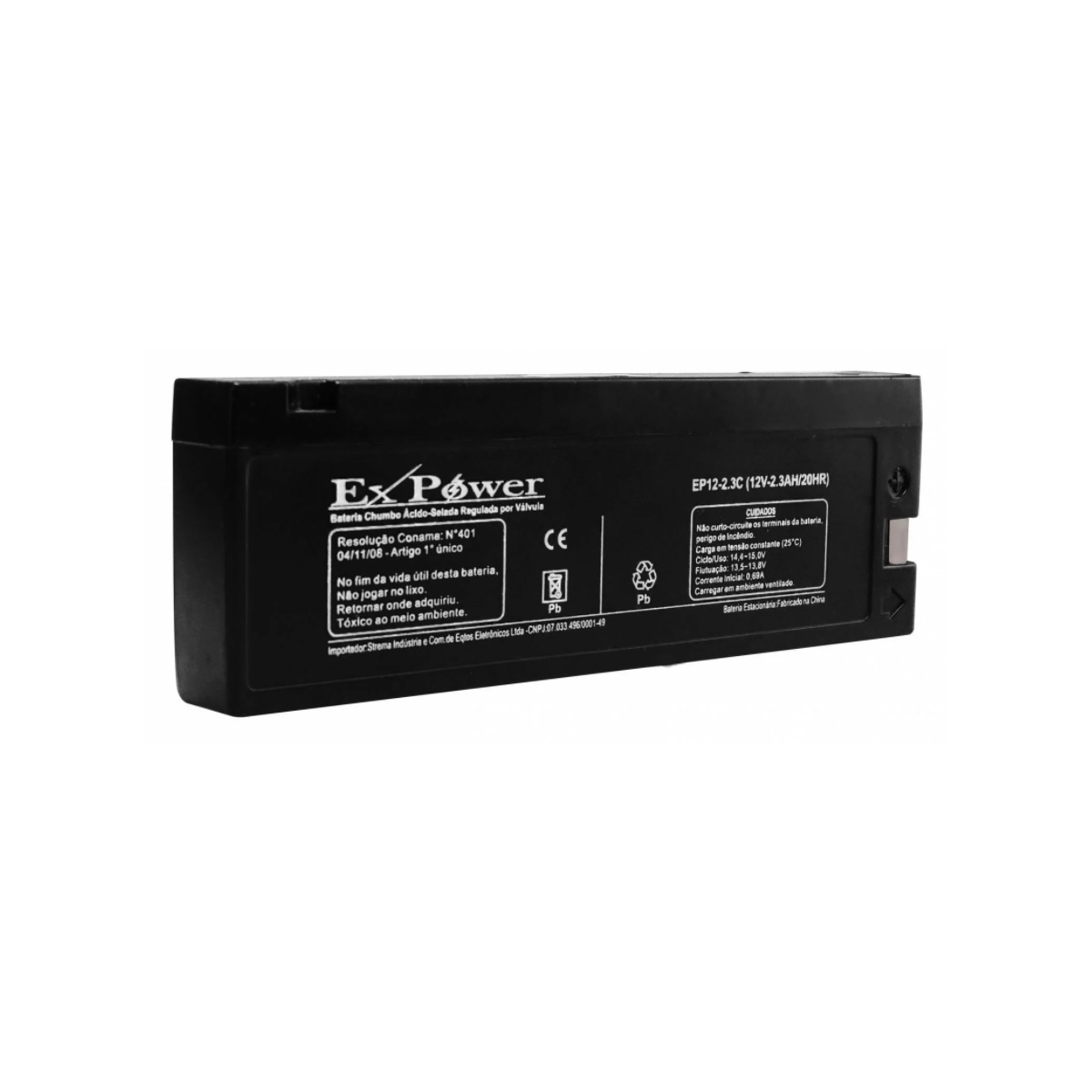 BATERIA SELADA 12V -   2,3AH - TR BP 88 - UP 1223C - TERM LATERAL