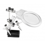SOLVER - SUPORTE DE FERRO DE SOLDA COM LUPA LED - SLP-100