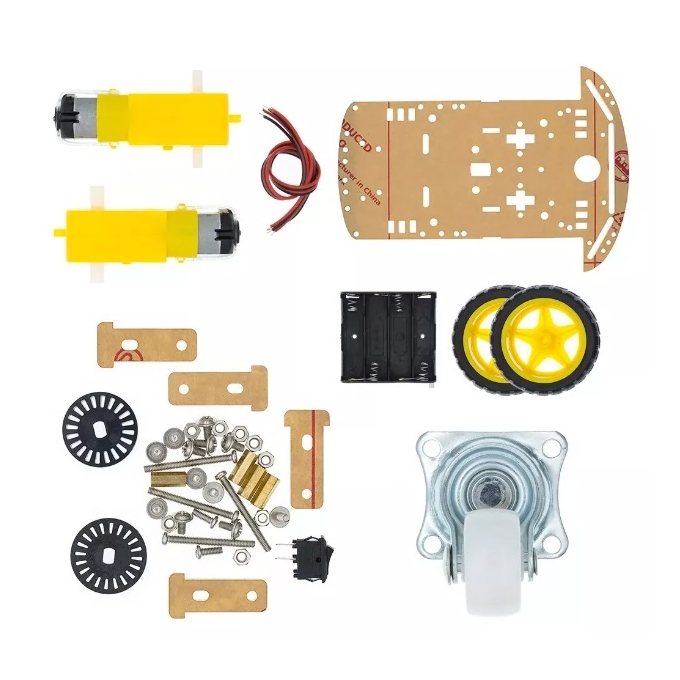 ARDUINO - CHASSIS P/ CARRO RET. (2 MOTORES 2 RODAS 1 PLATAF)