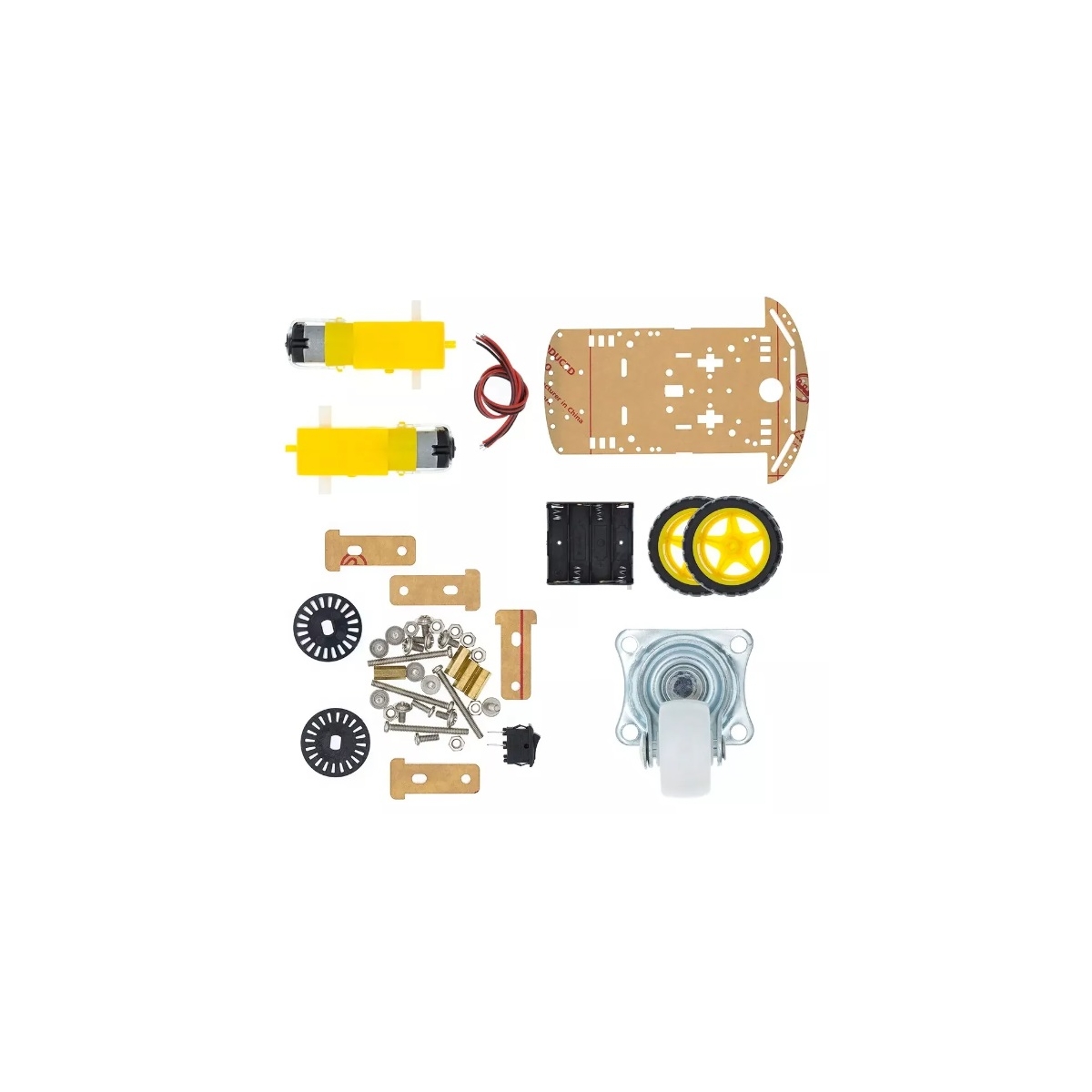 ARDUINO - CHASSIS P/ CARRO RET. (2 MOTORES 2 RODAS 1 PLATAF)