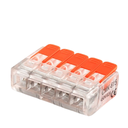 WAGO - EMENDA SIMPLES CMK221-615 - 5 P - TRANSPARENTE